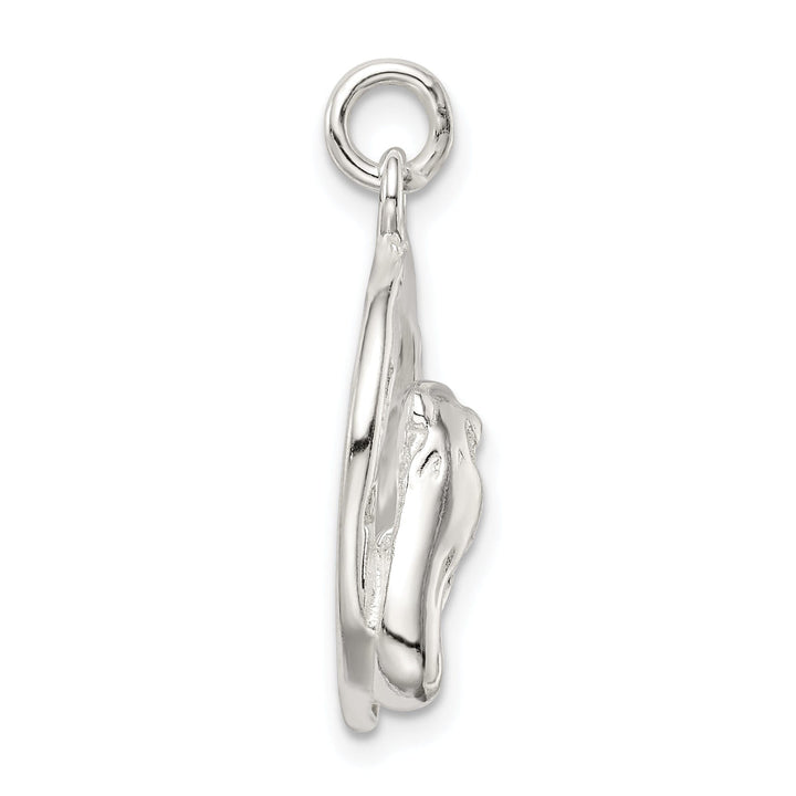 Silver Polish Finish Horse in Horse Shoe Charm