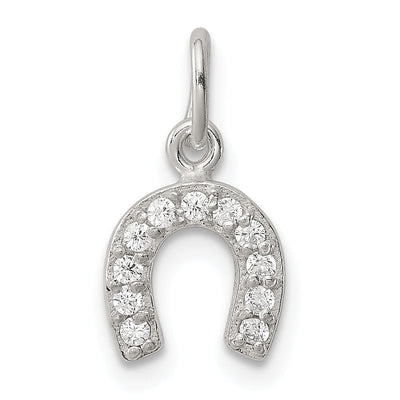 Silver Polished Finish C.Z Horseshoe Charm at $ 8.44 only from Jewelryshopping.com
