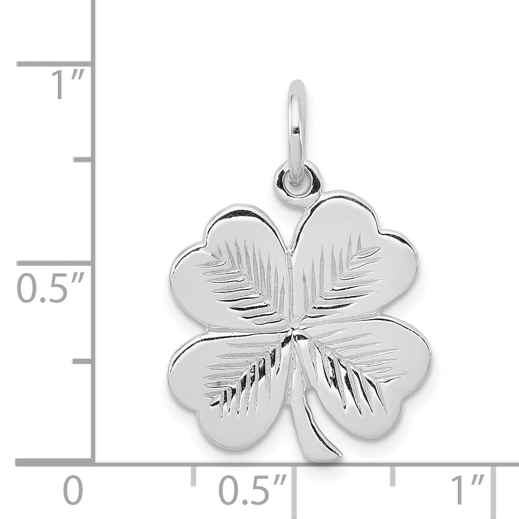 Sterling Silver Polished 4 Leaf Clover Charm