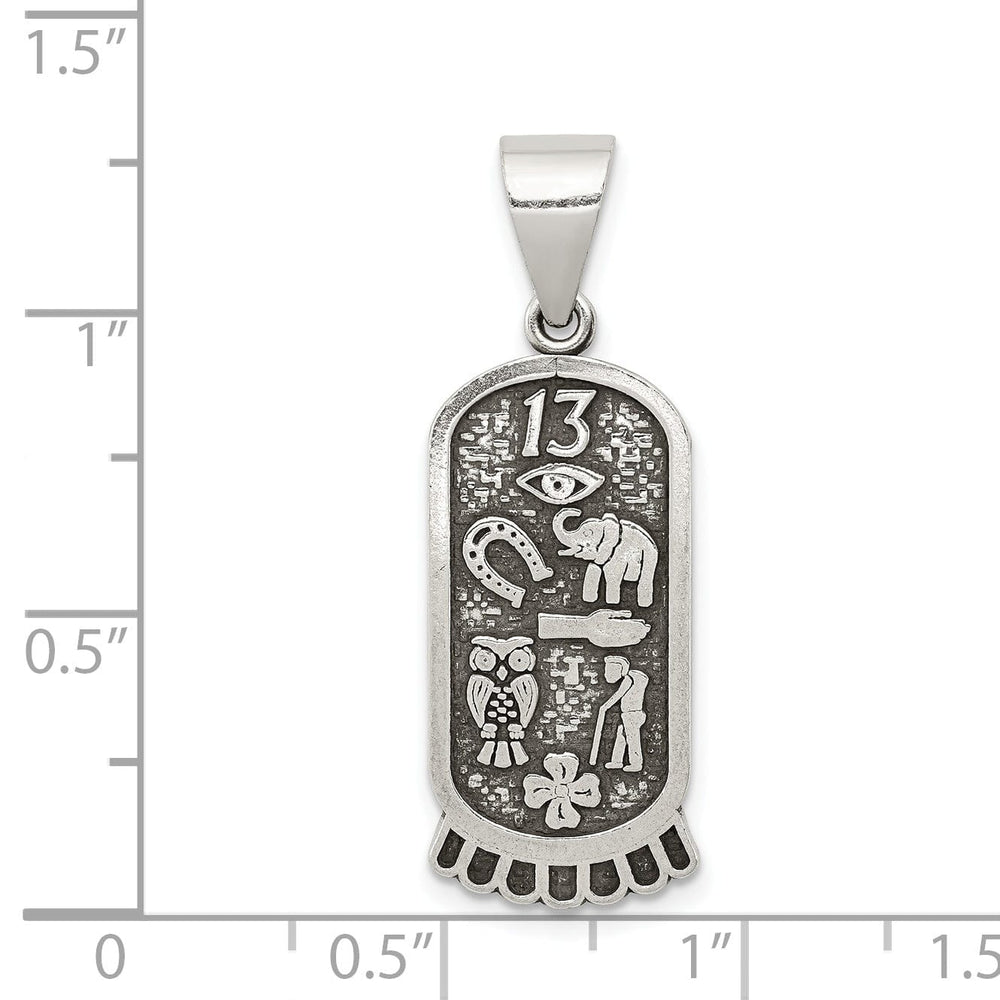 Silver Polished Antiqued Good Luck Icon Charm