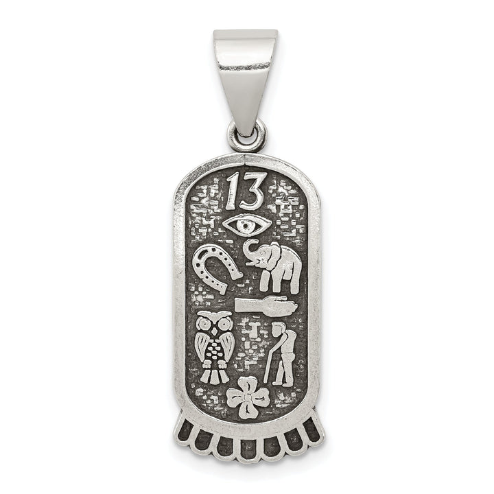 Silver Polished Antiqued Good Luck Icon Charm