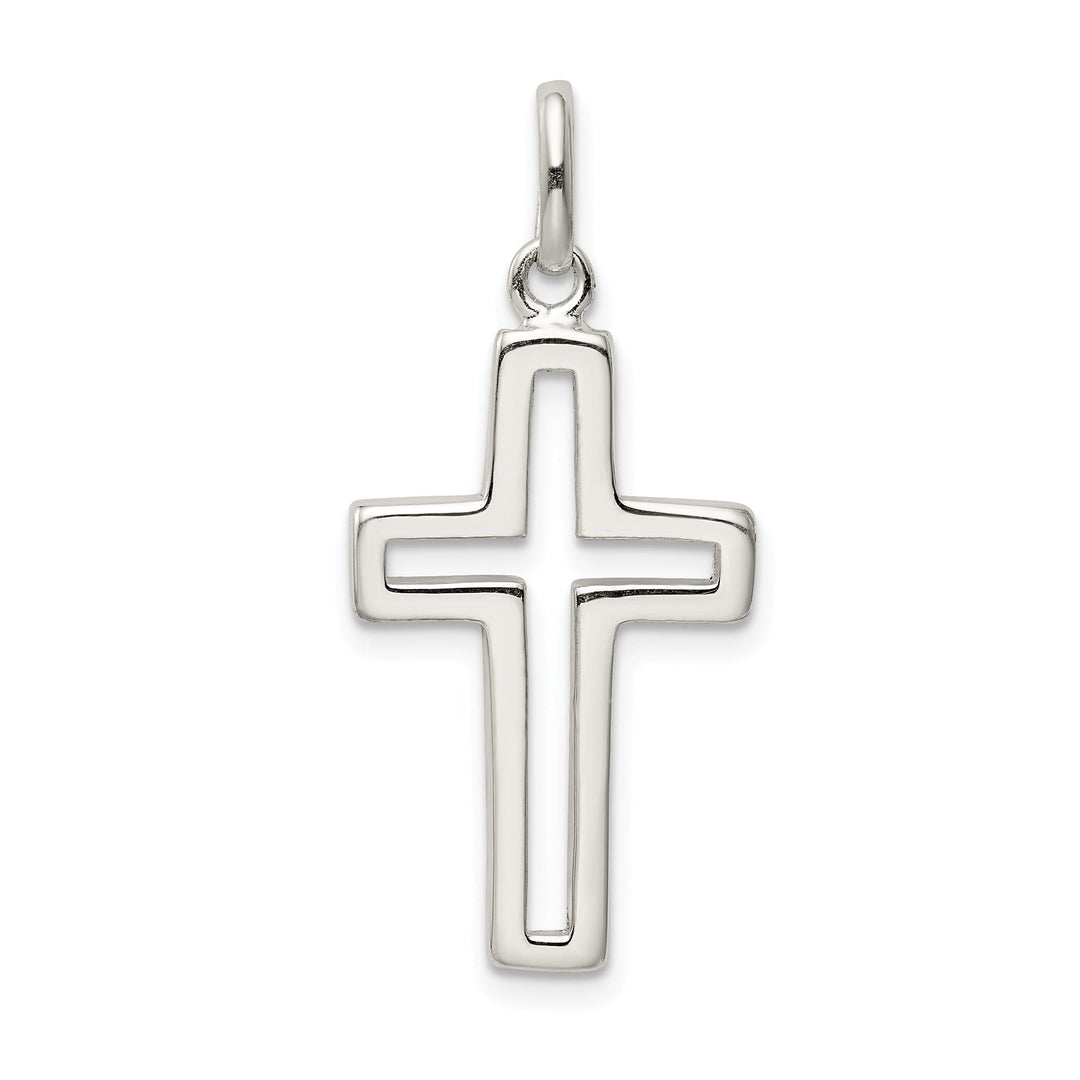 Sterling Silver Cut-out Cross Charm Pendant