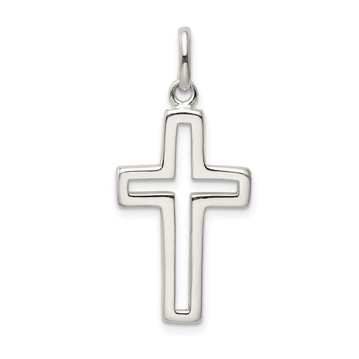 Sterling Silver Cut-out Cross Charm Pendant