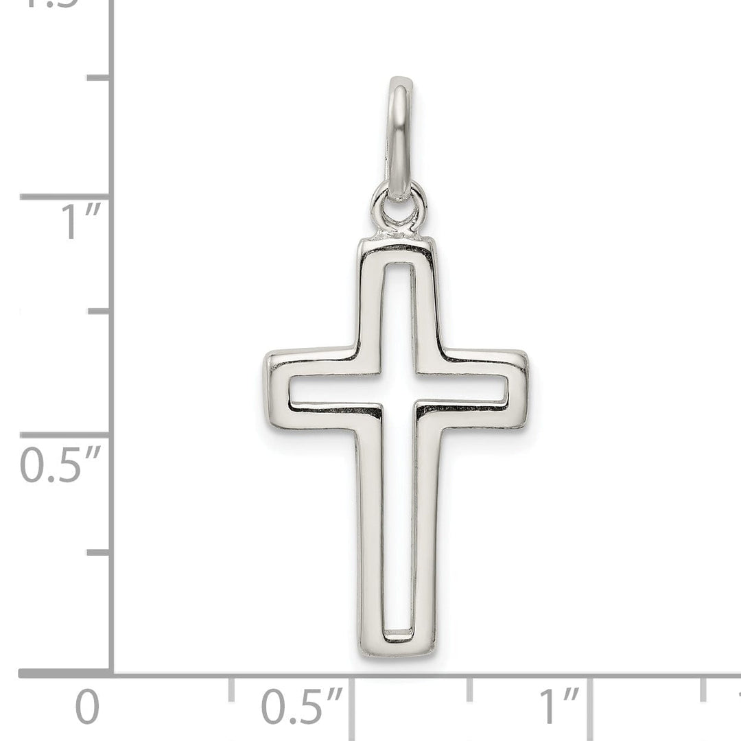 Sterling Silver Cut-out Cross Charm Pendant