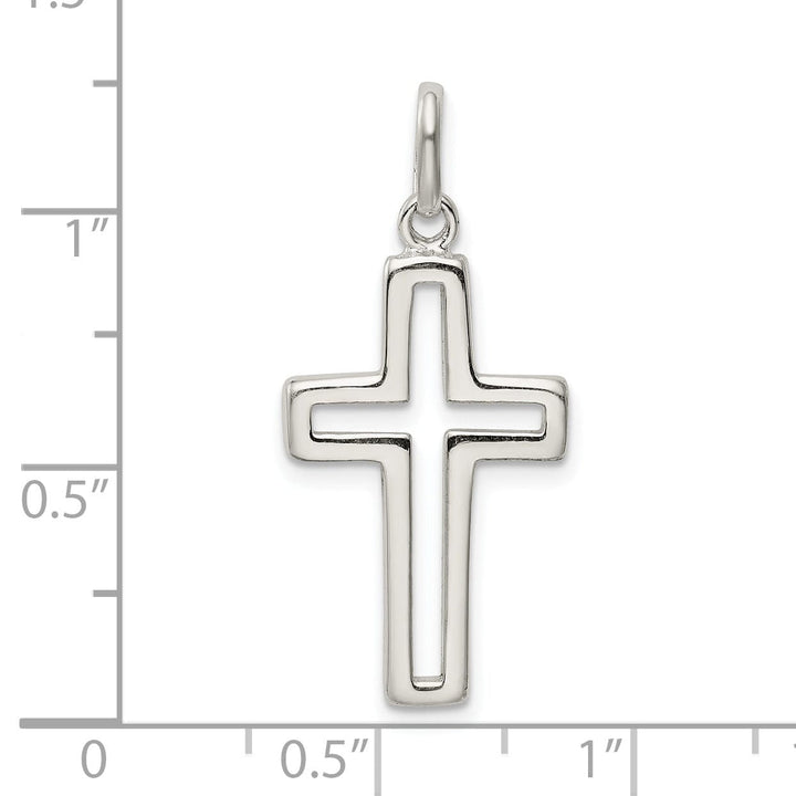 Sterling Silver Cut-out Cross Charm Pendant