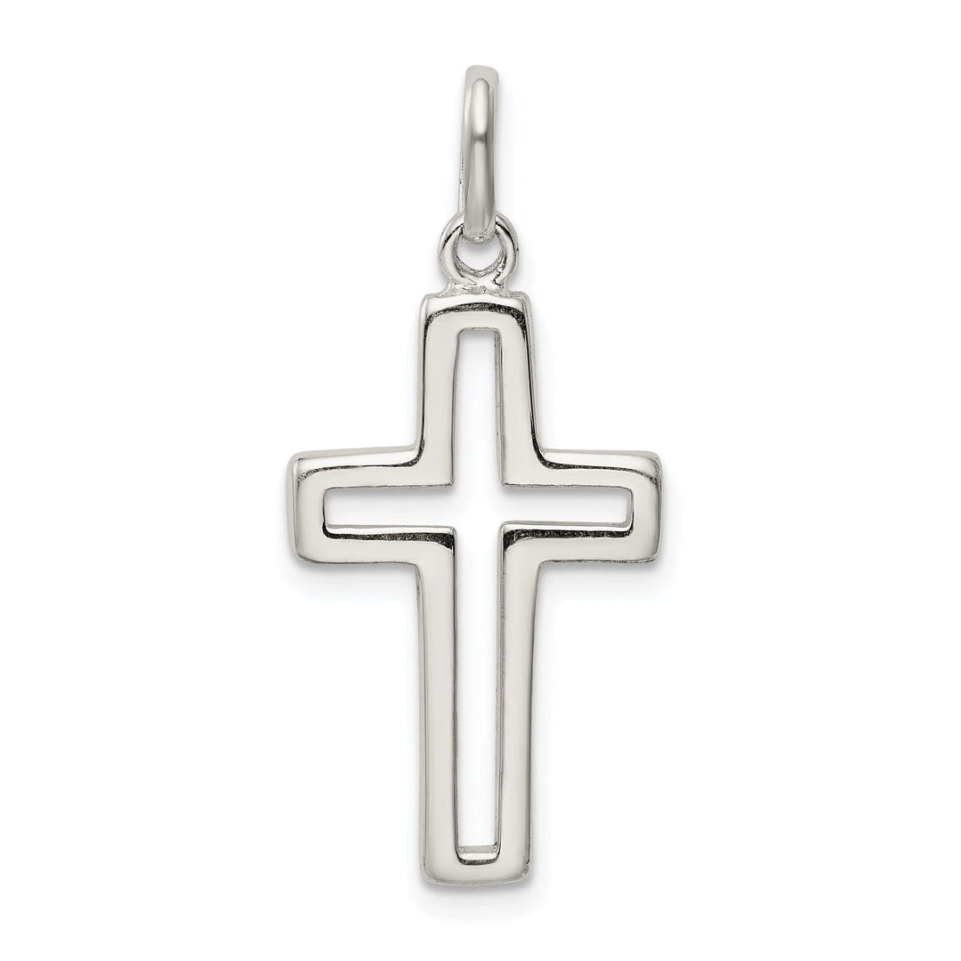 Sterling Silver Cut-out Cross Charm Pendant