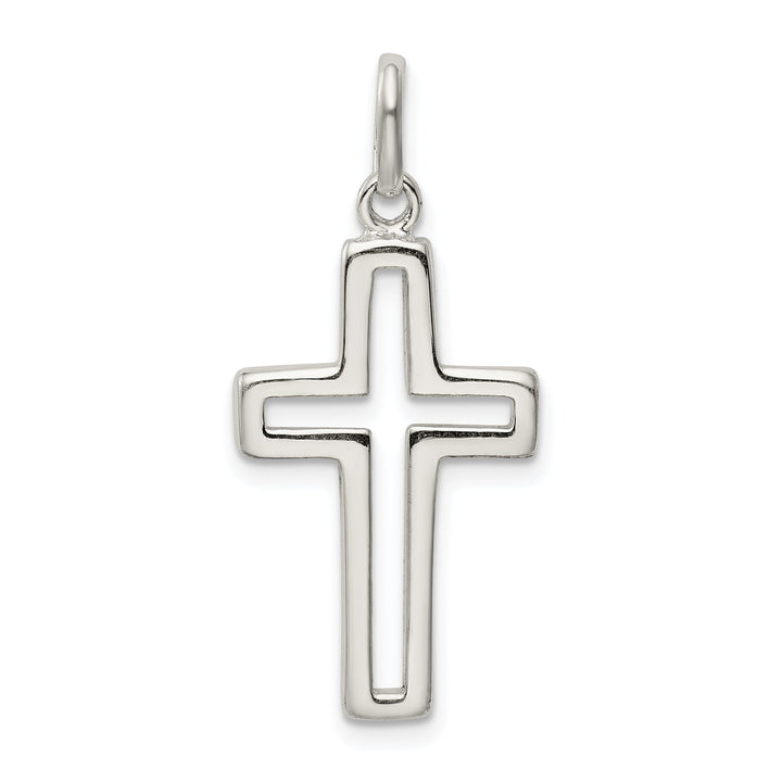 Sterling Silver Cut-out Cross Charm Pendant