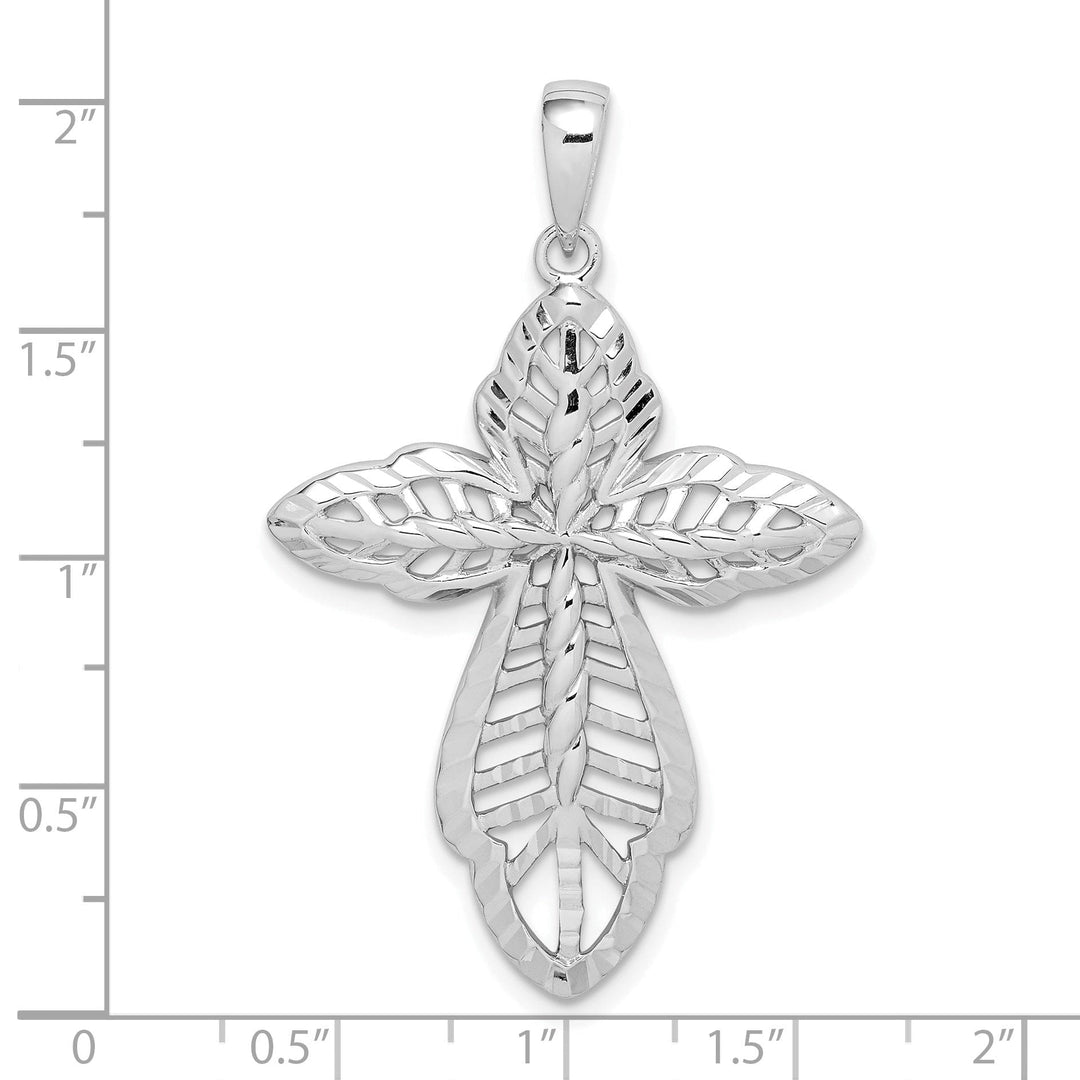 Sterling Silver Diamond-cut Cross Pendant