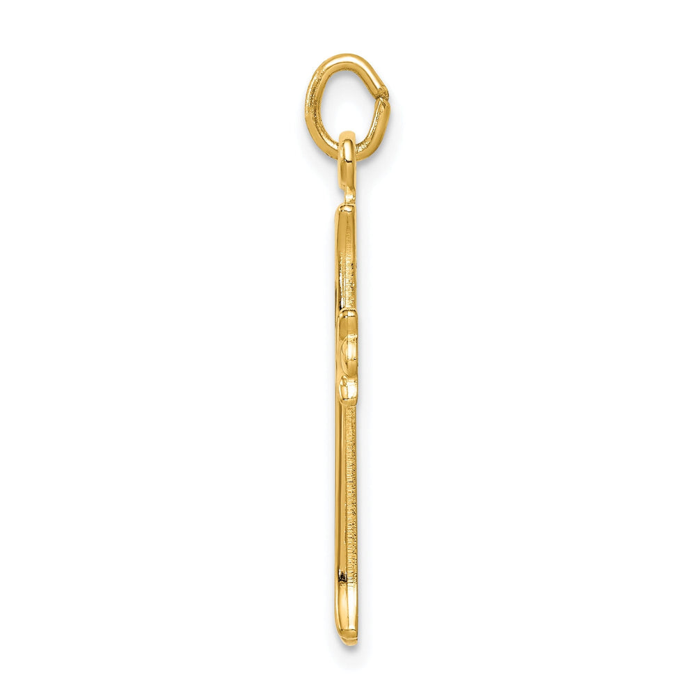Sterling Silver Gold Tone Polished Cross Pendant