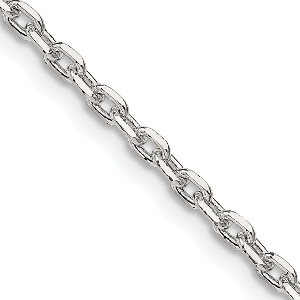 Silver Polished 2.75mm Beveled Oval Cable Chain