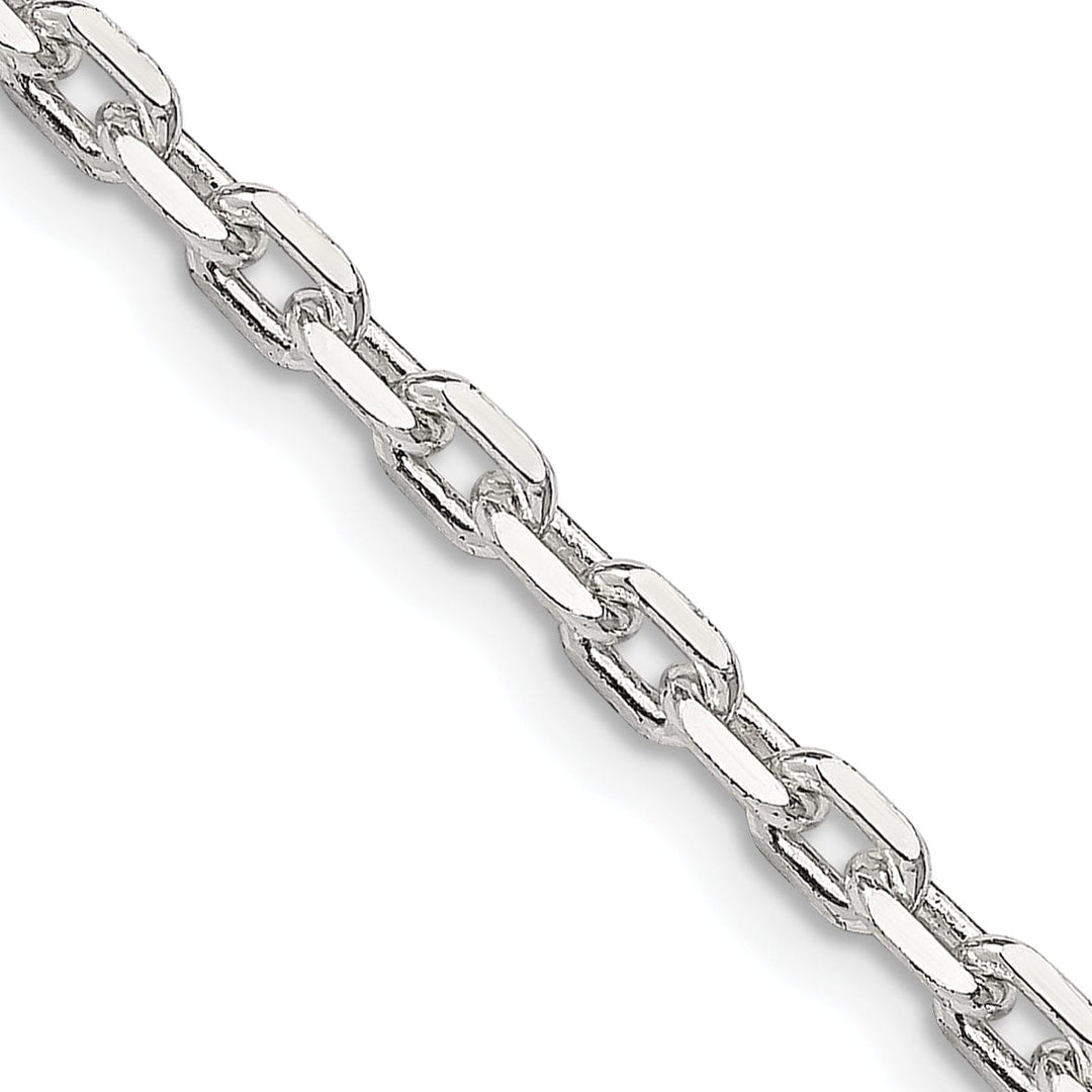 Silver Polished 3.25mm Beveled Oval Cable Chain