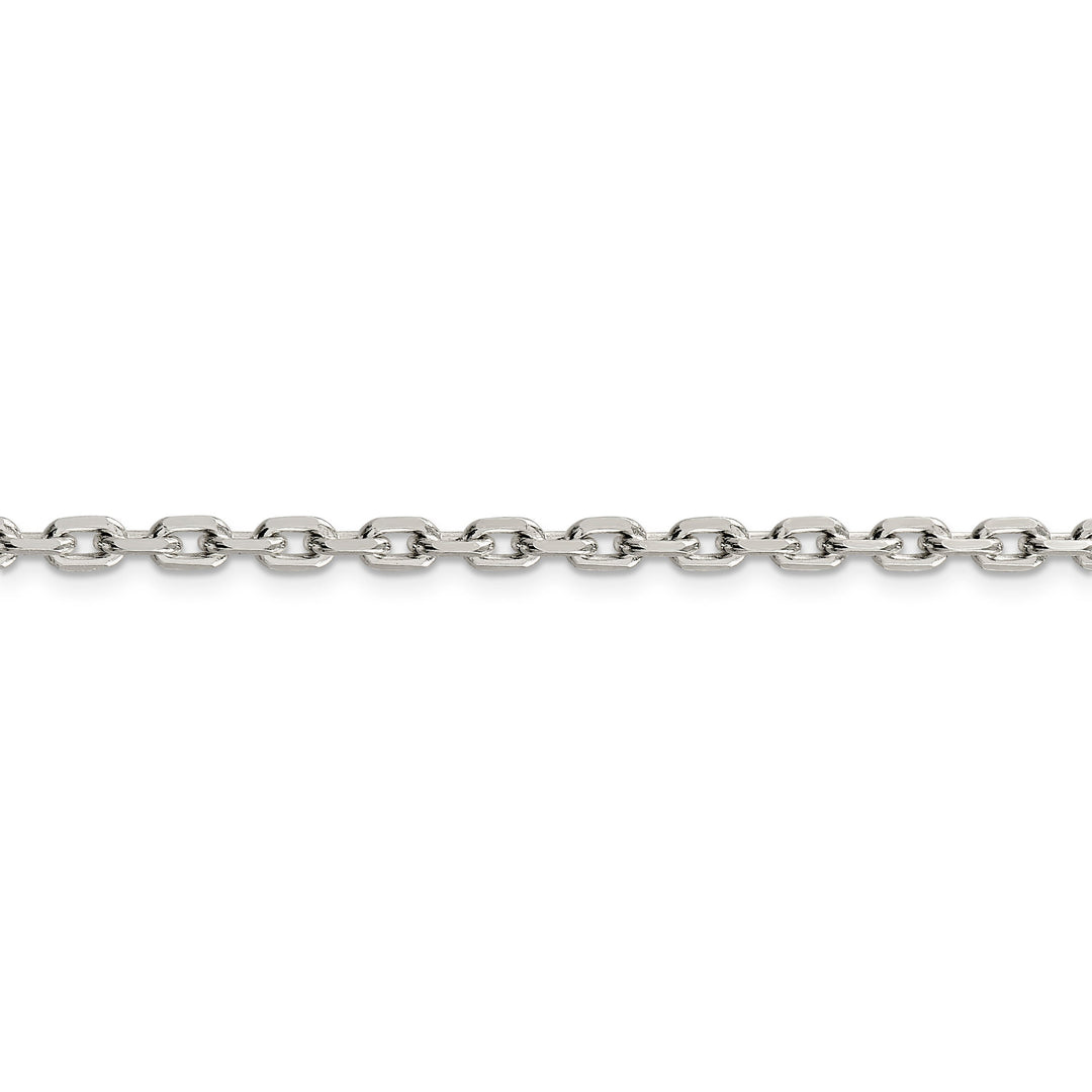 Silver Polished 3.95mm Beveled Oval Cable Chain