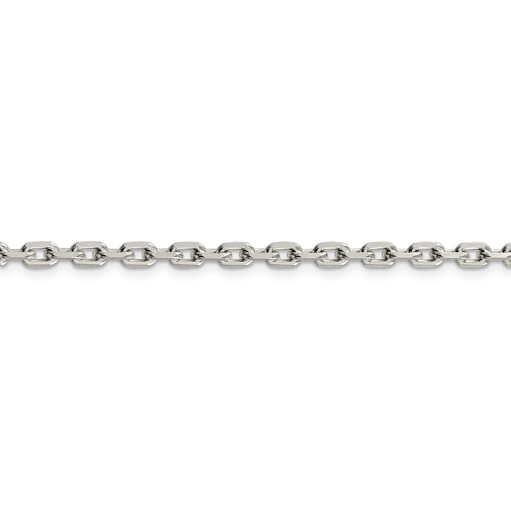 Silver Polished 3.95mm Beveled Oval Cable Chain