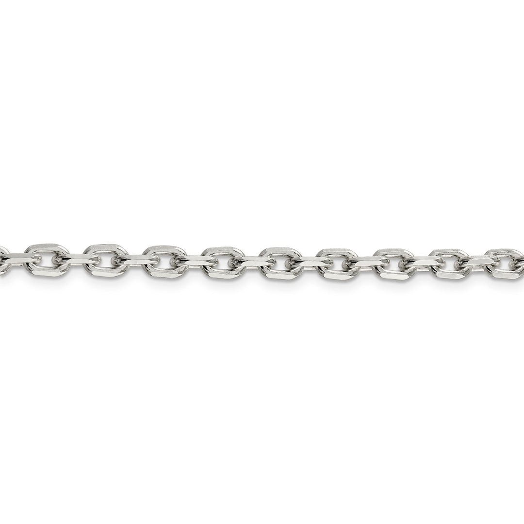 Silver Polished 4.90mm Beveled Oval Cable Chain