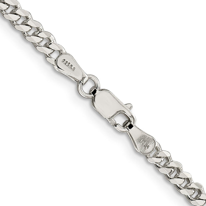 Silver Polished 4.00-mm Solid Curb Link Chain