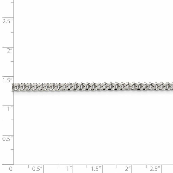 Silver Polished 4.00-mm Solid Curb Link Chain