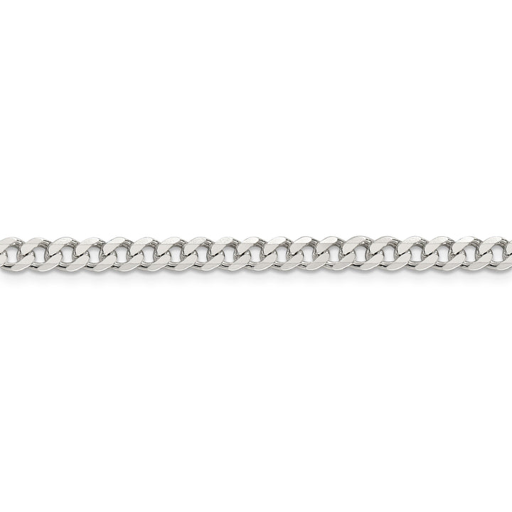 Silver Polished 4.50-mm Solid Curb Link Chain