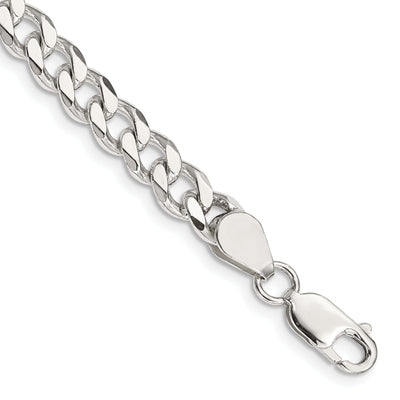 Silver Polished 7.00-mm Solid Curb Link Chain at $ 71.32 only from Jewelryshopping.com