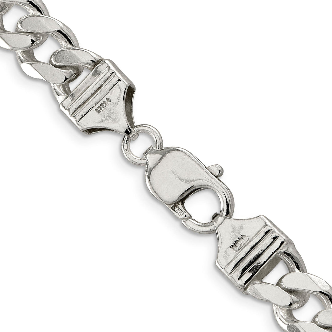 Silver Polished 9.00-mm Solid Curb Link Chain