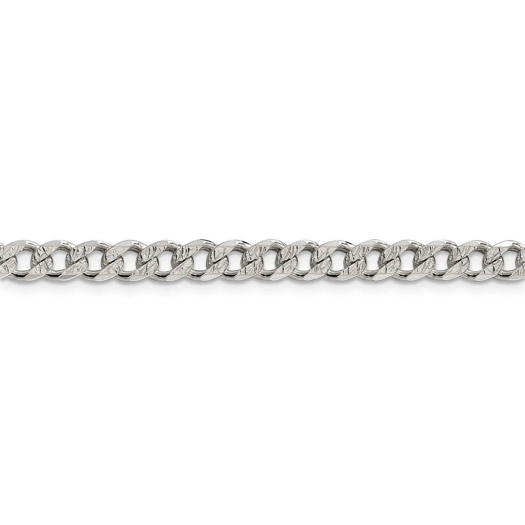 Silver 5.50-mm Solid Pave Link Curb Chain