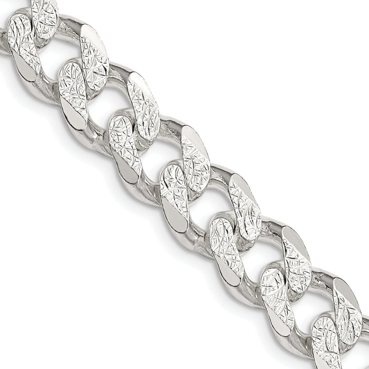 Silver 10.50-mm Solid Pave Link Curb Chain