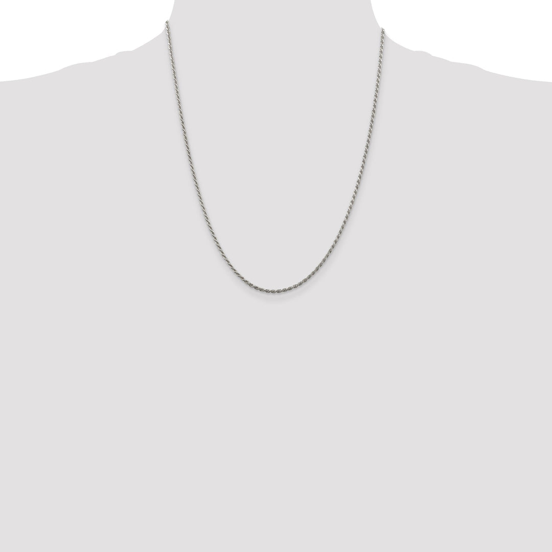Silver Polished D.C 1.75-mm Solid Rope Chain