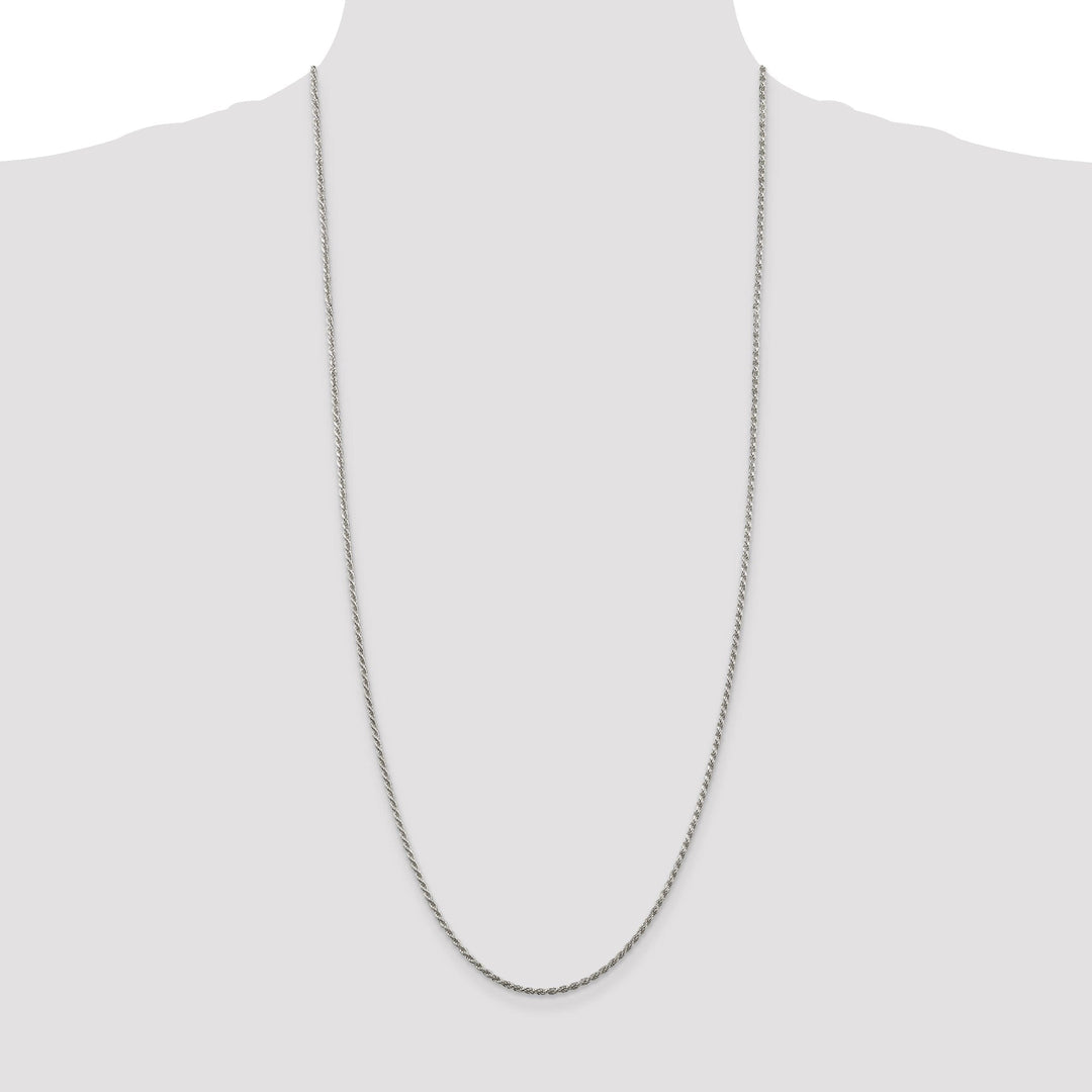 Silver Polished D.C 1.75-mm Solid Rope Chain