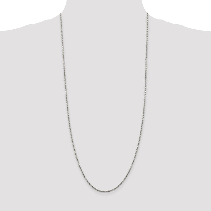 Silver Polished D.C 1.75-mm Solid Rope Chain