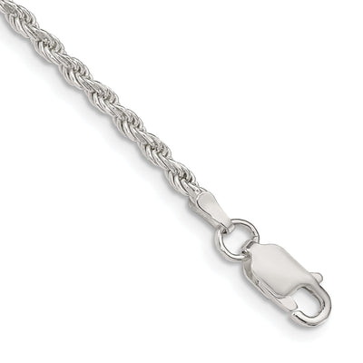 Silver Polished D.C 2.25-mm Solid Rope Chain at $ 23.02 only from Jewelryshopping.com