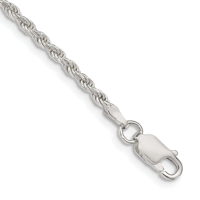 Silver Polished D.C 2.25-mm Solid Rope Chain at $ 23.02 only from Jewelryshopping.com