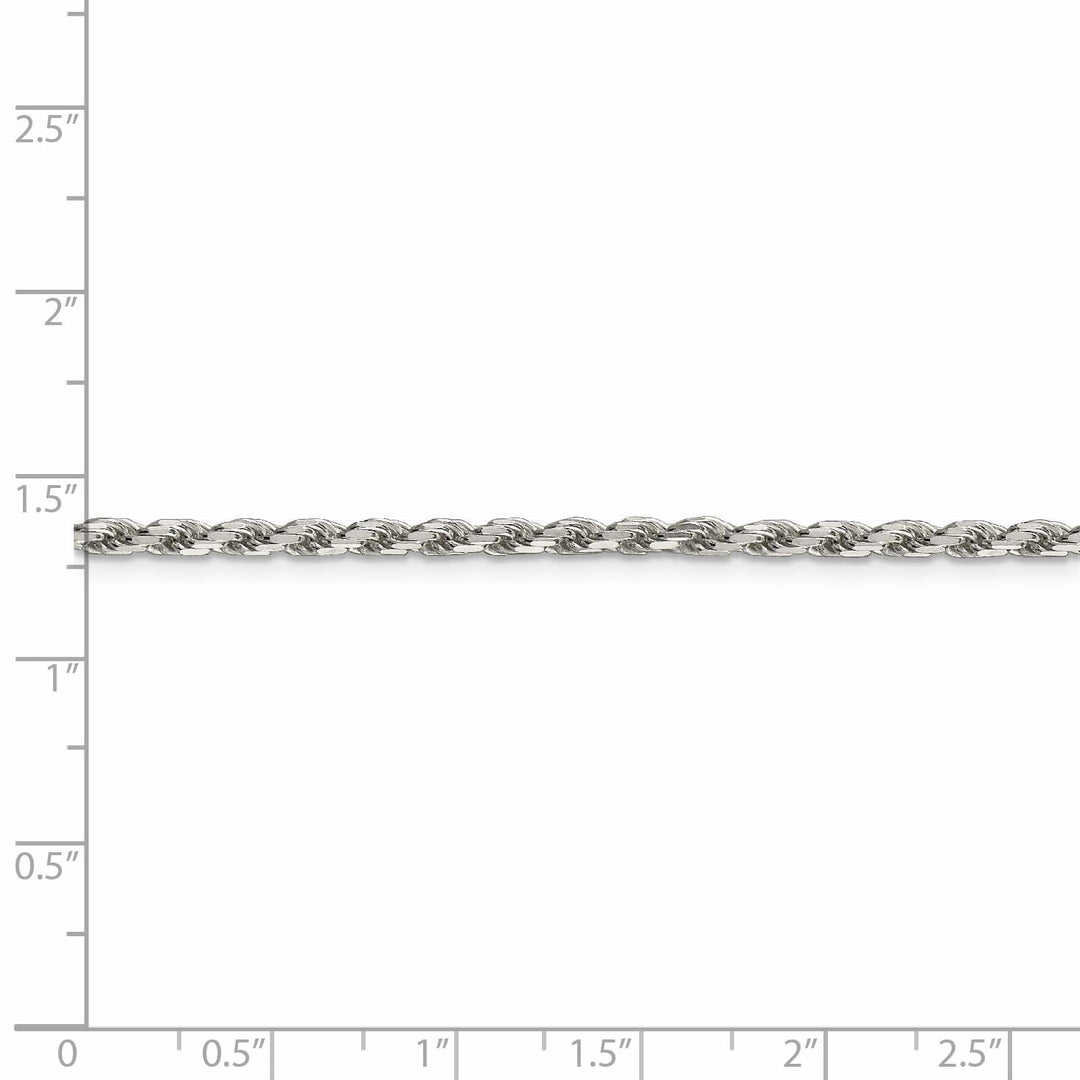 Silver Polished D.C 2.50-mm Solid Rope Chain