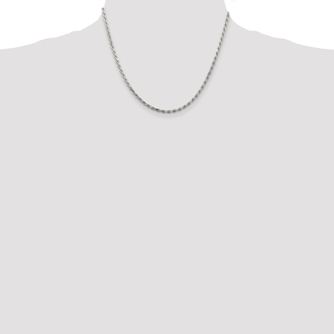 Silver Polished D.C 2.50-mm Solid Rope Chain