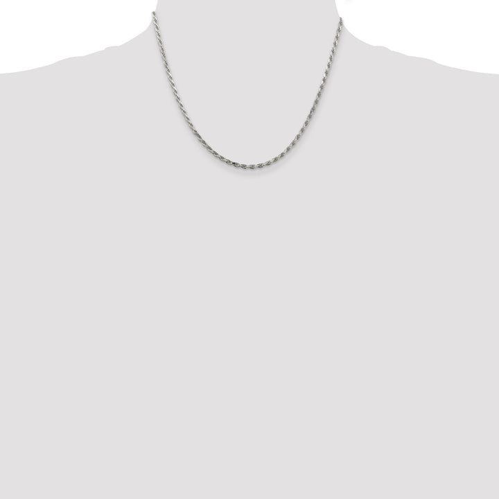 Silver Polished D.C 2.50-mm Solid Rope Chain