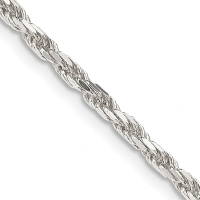 Silver Polished D.C 2.50-mm Solid Rope Chain at $ 28.96 only from Jewelryshopping.com