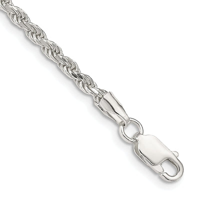 Silver Polished D.C 2.75-mm Solid Rope Chain at $ 30.39 only from Jewelryshopping.com