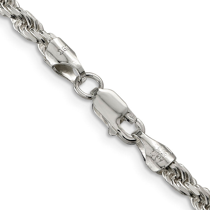 Silver Polished D.C 3.50-mm Solid Rope Chain