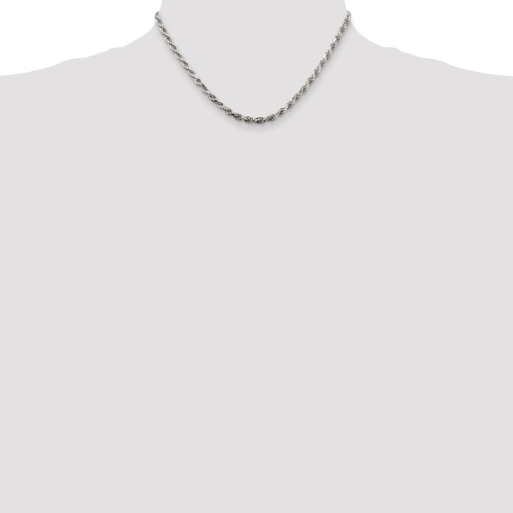 Silver Polished D.C 3.50-mm Solid Rope Chain