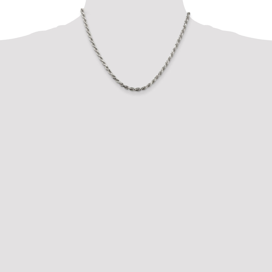 Silver Polished D.C 3.50-mm Solid Rope Chain