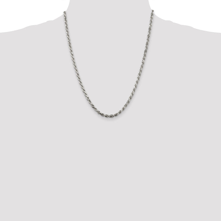 Silver Polished D.C 3.50-mm Solid Rope Chain