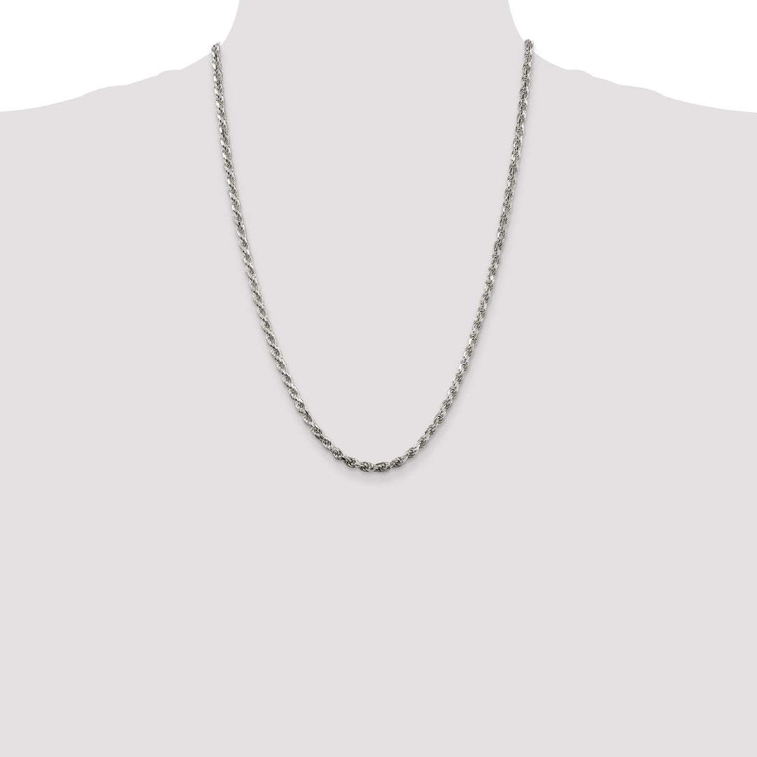 Silver Polished D.C 3.50-mm Solid Rope Chain