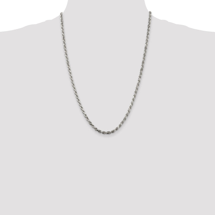 Silver Polished D.C 3.50-mm Solid Rope Chain