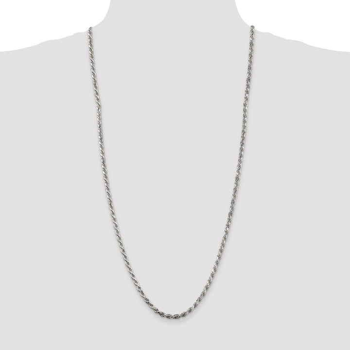 Silver Polished D.C 3.50-mm Solid Rope Chain