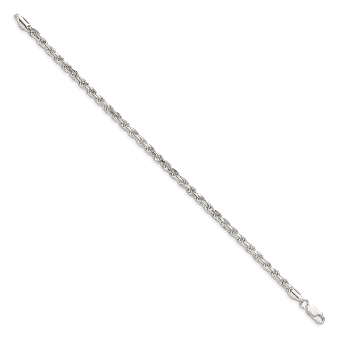 Silver Polished D.C 3.50-mm Solid Rope Chain