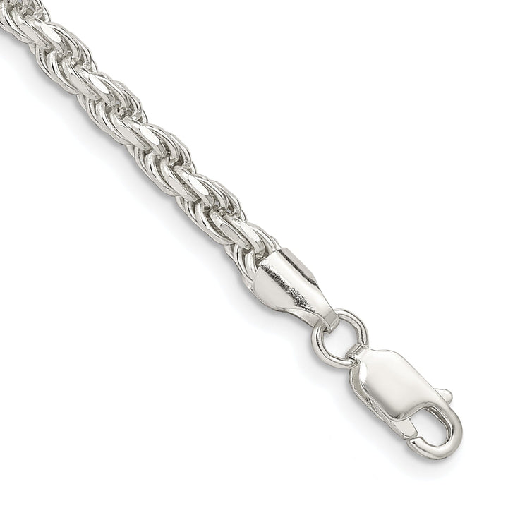 Silver Polished D.C 3.50-mm Solid Rope Chain