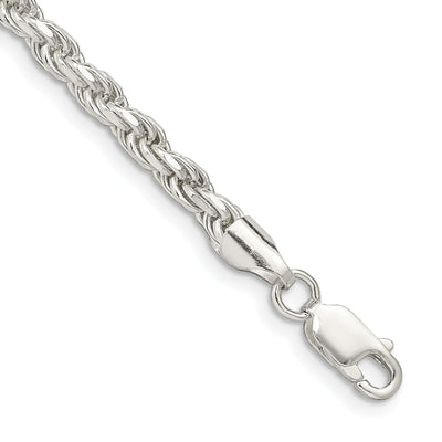 Silver Polished D.C 3.50-mm Solid Rope Chain at $ 51.18 only from Jewelryshopping.com