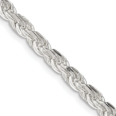 Silver Polished D.C 4.25-mm Solid Rope Chain at $ 69.76 only from Jewelryshopping.com