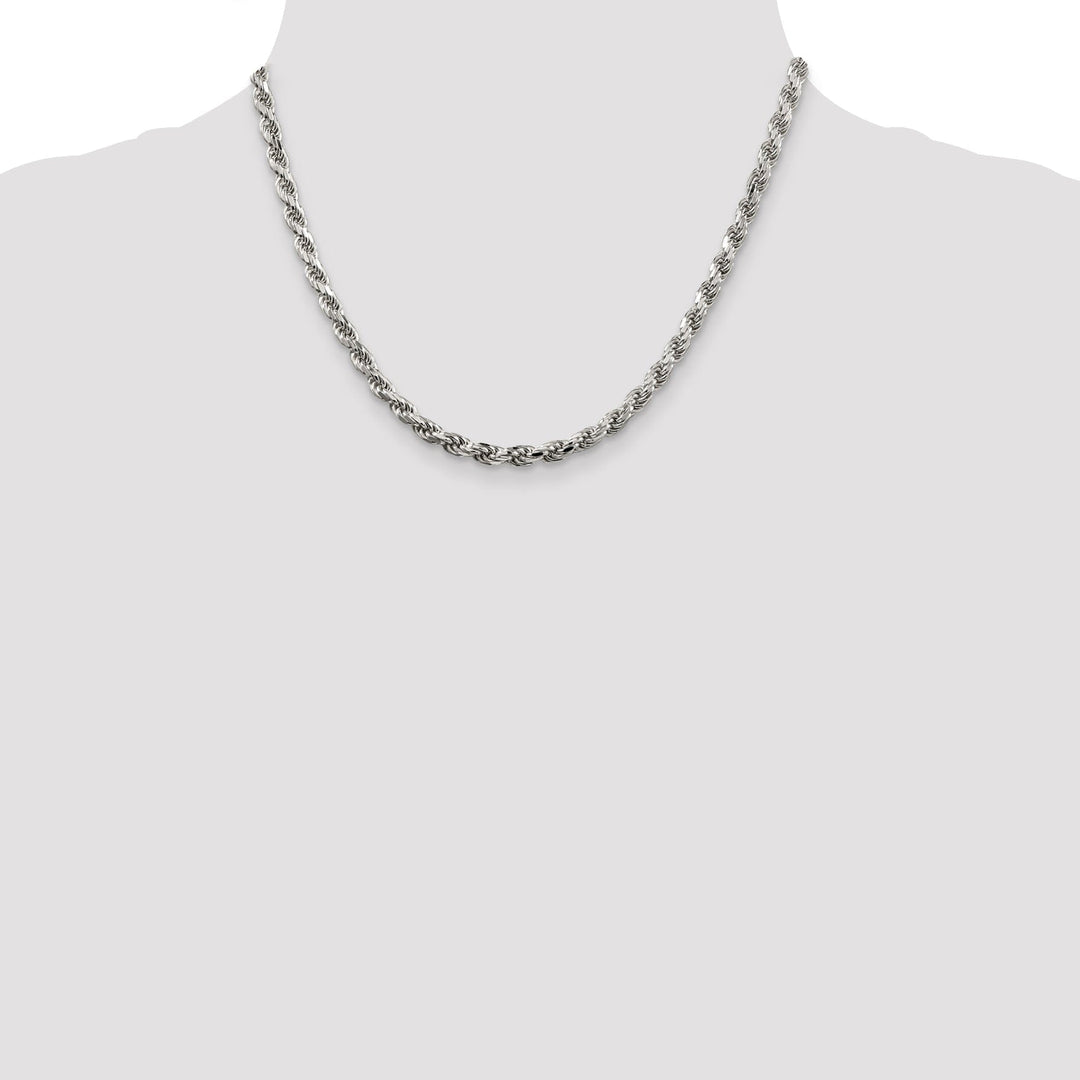 Silver Polished D.C 4.75-mm Solid Rope Chain