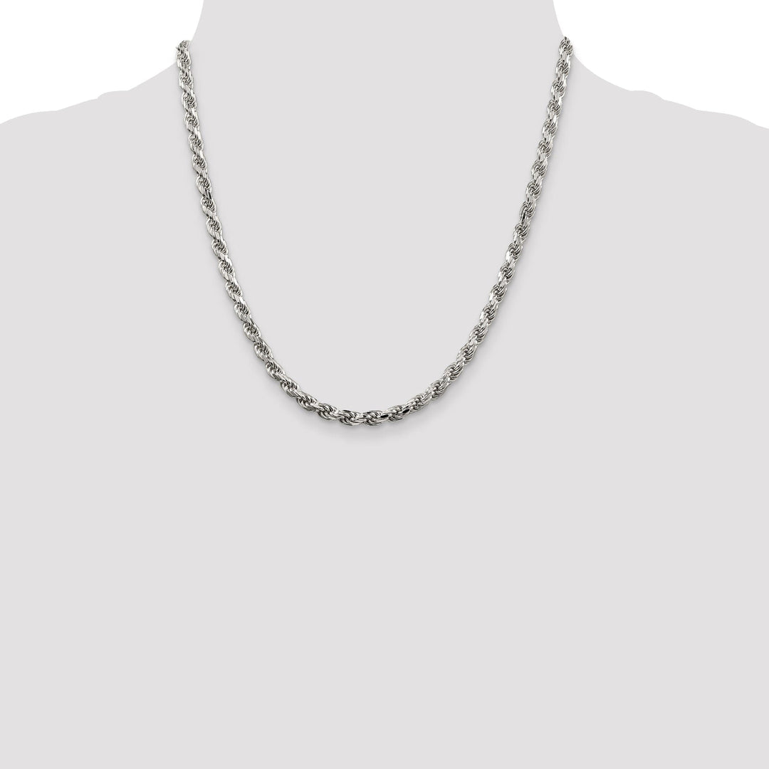 Silver Polished D.C 4.75-mm Solid Rope Chain