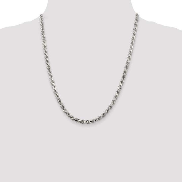 Silver Polished D.C 4.75-mm Solid Rope Chain