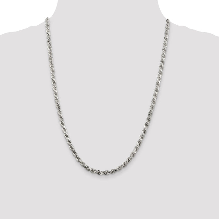 Silver Polished D.C 4.75-mm Solid Rope Chain